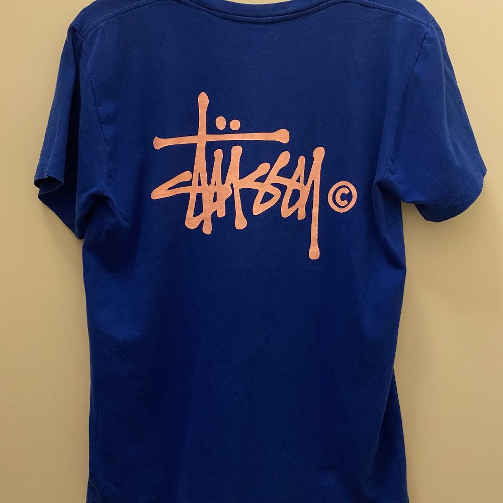 >>> Vintage y2k Stüssy Blue Print T-Shirt. - Picture 2 of 2